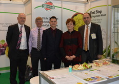 Paul Ward, Simon Matthews, Graig Edwards, Karen Murphy and Alan McGregor at the Nature Seal Agri Coat stand.